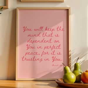 Trendy Christian Wall Art Pink Wall Art Christian Coquette Wall Art Scripture Print Bible Verse Wall Art Christian Minimalist Wall Art Print