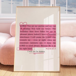 Pink Highlighted Psalms Christian Wall Art: Printable Bible Verse & Scripture Home Decor Print