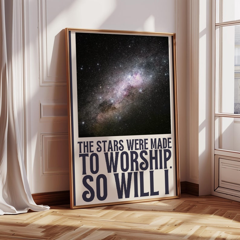 Christian Lyrics Wall Art the Stars Were Made to Worship Print