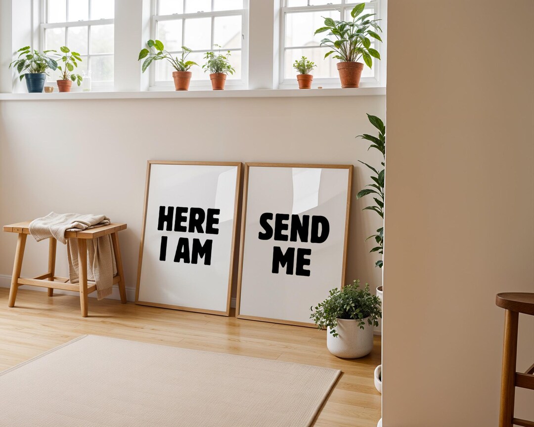 Christian Scripture Wall Art Set of 2: Minimalist Black & White Bible ...