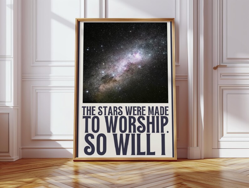 Christian Lyrics Wall Art the Stars Were Made to Worship Print