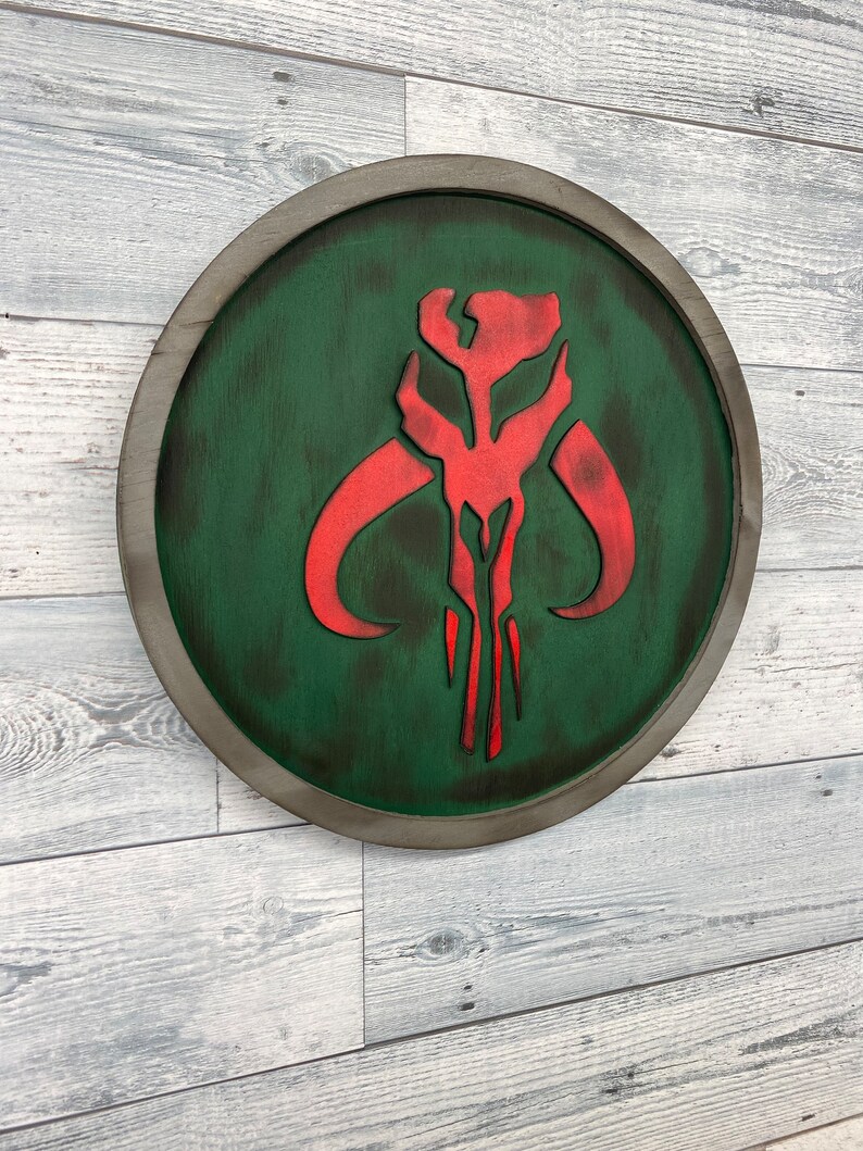 Mandalorian Mythosaur Skull Sign Star Wars Saga Wood Art - Etsy