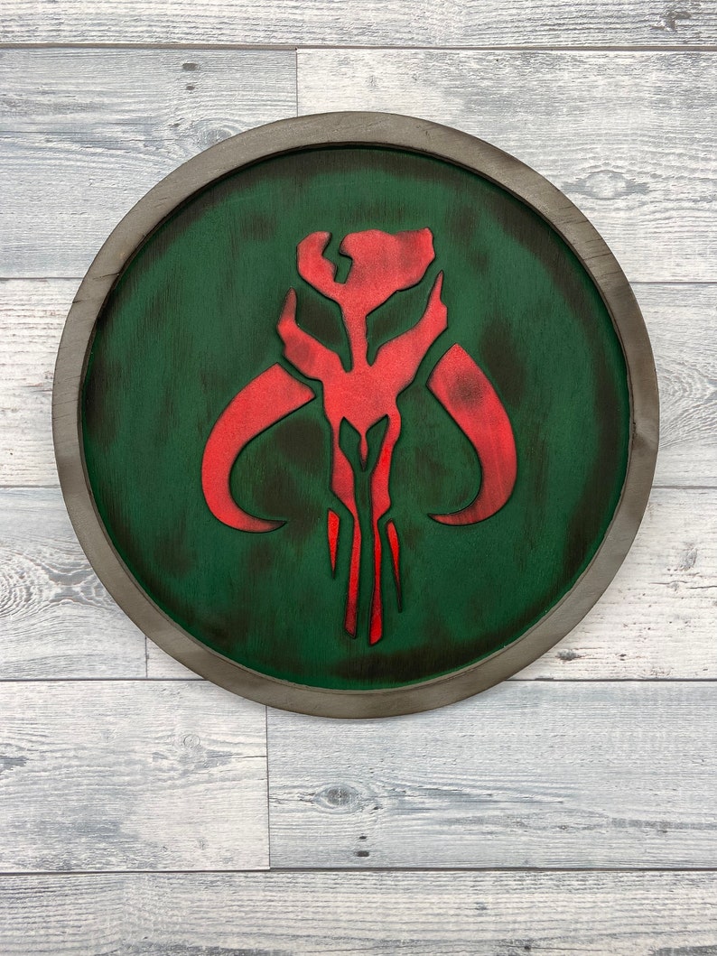 Mandalorian Mythosaur Skull Sign Star Wars Saga Wood Art - Etsy