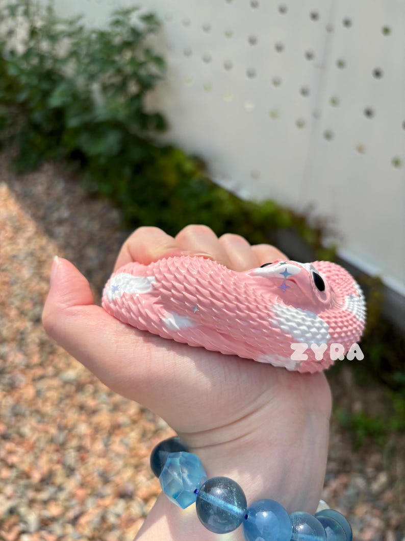 Pink Snake Taba Squishy Toy, Handmade Stress Relief Squishy, Cute ...