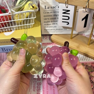 Clear Grapes Taba Squishy Toy, Purple and Green Handmade Stress Relief Squishy, Cute design, Trending Toys Taba Sticky Squishy ,Gift for her