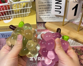 Clear Grapes Taba Squishy Toy, Purple and Green Handmade Stress Relief Squishy, Cute design, Trending Toys Taba Sticky Squishy ,Gift for her