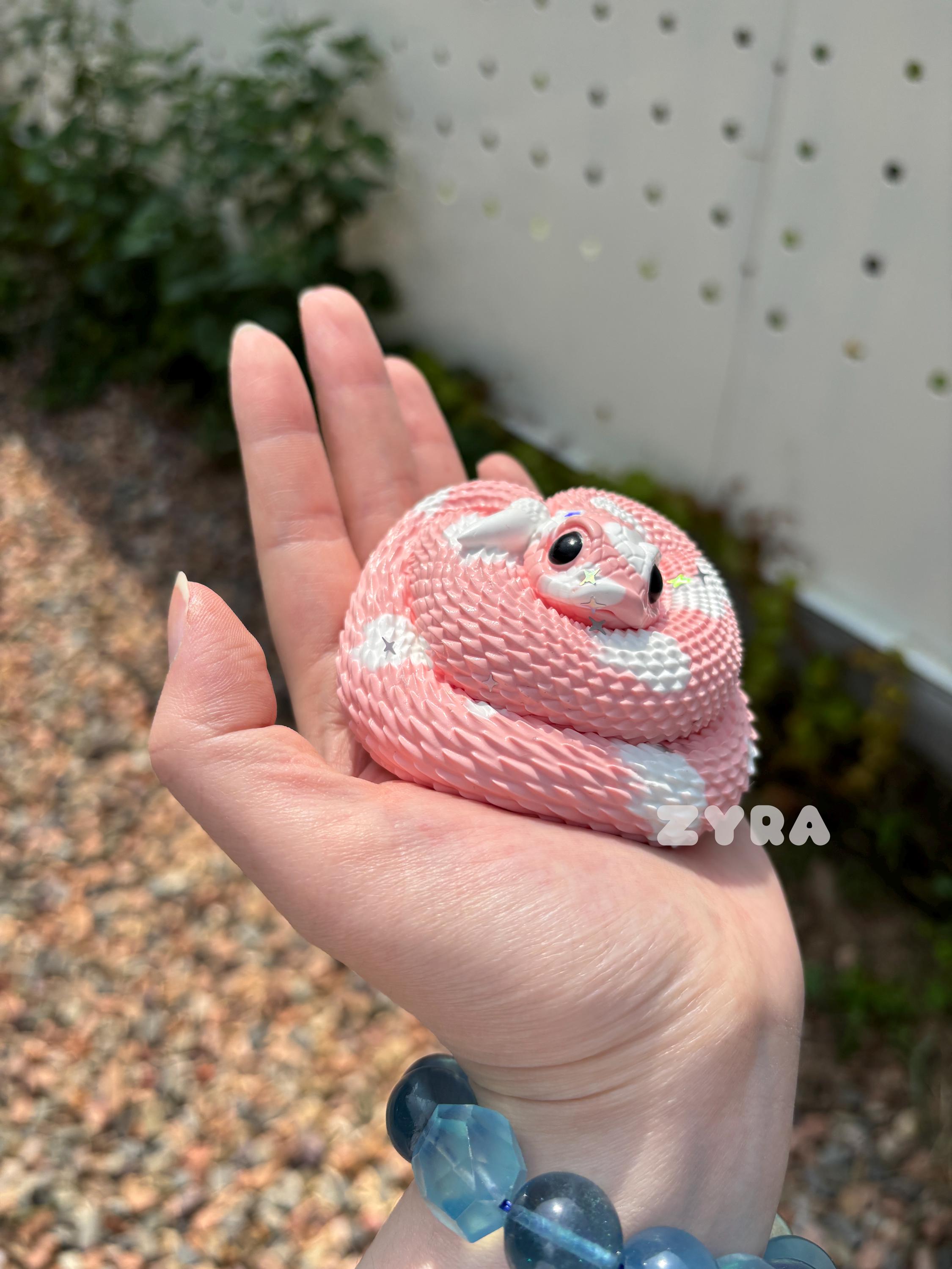 Pink Snake Taba Squishy Toy, Handmade Stress Relief Squishy, Cute design, Cute Taba Squishy Bag Accessories, Gift for her