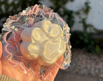 Juguete blando con forma de pata con purpurina transparente, hecho a mano, antiestrés, diseño bonito, bonito accesorio para bolsa blanda Taba, regalo para ella.