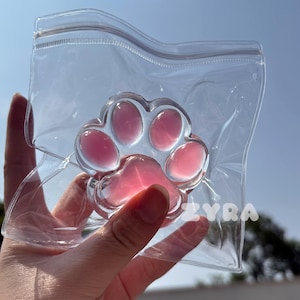 Clear Pink Paw Taba Squishy Toy, Handmade Stress Relief Squishy, Cute design, Trending Toys Taba Sticky Squishy ,Gift for her