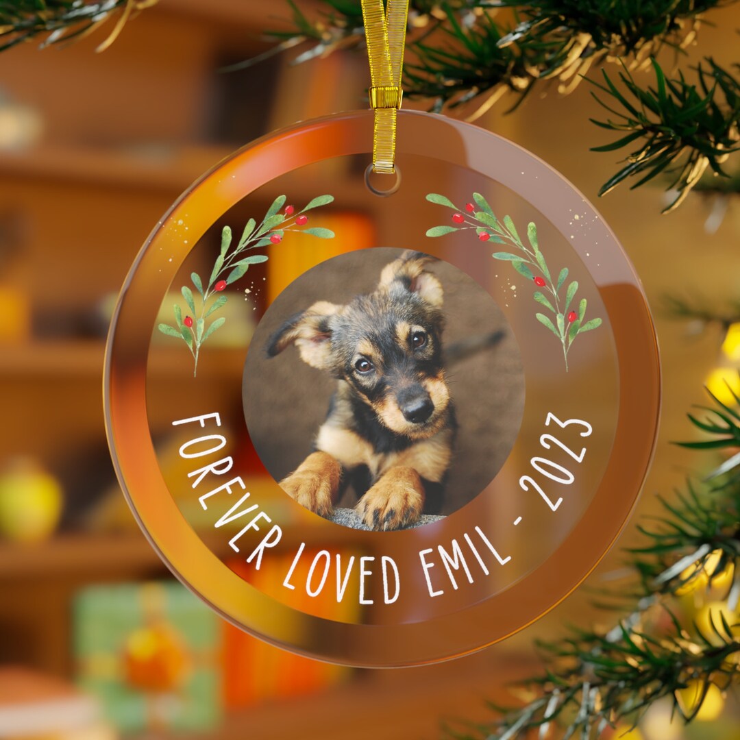 Dog Memorial Glass Ornament Pet Memorial Ornaments Custom Etsy