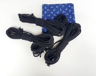 Black Cotton Shibari Rope – Soft Bondage Cord, 25 ft