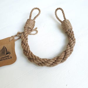 Jute Curtain Tieback – Twisted Rope Holdback, Rustic Window Decor, Various Lengths