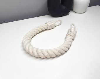Handmade White Cotton Rope Curtain Tiebacks: Boho Window Decor
