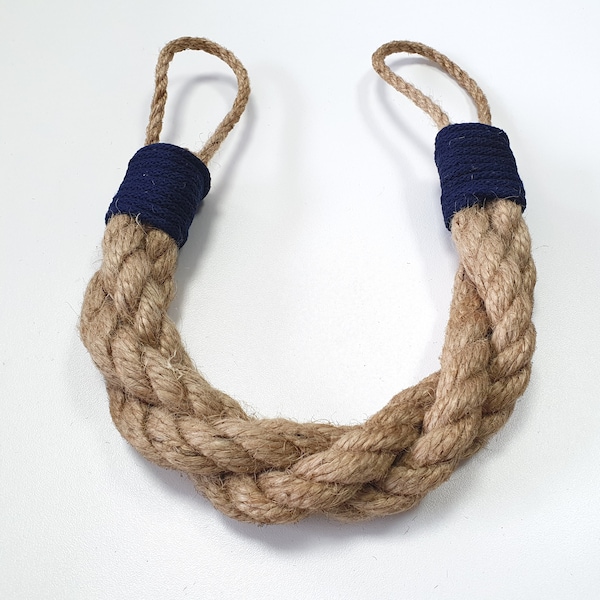 Chunky Door Stopper - Door Stop Thick Rope - Braided Chunky Jute Rope -Nautical Decor -Door Animal Stopper - Accent (Wrap) Navy Rope