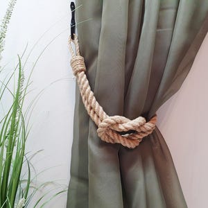 Jute Rope Curtain Tiebacks – Nautical Square Knot Design