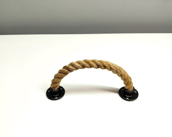 Jute Rope Drawer Pulls: Boho Cabinet & Furniture Handles