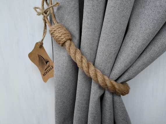 Handmade Jute Rope Curtain Tieback: Rustic Window Decor