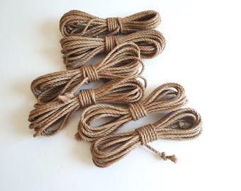 Shibari Jute Rope Set, 6mm Natural Jute Rope, 6m 8m 10m Lengths, 6 Piece Bondage Rope Kit, Kinbaku Rope for Practice & Tying
