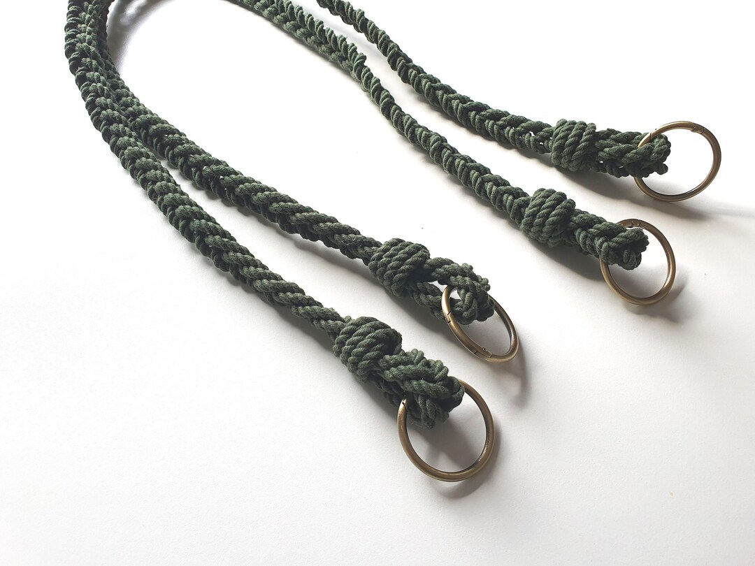 Handmade Dark Green Cotton Rope Bag Handles – Braided Purse Straps - Etsy