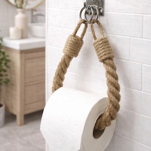 Jute Rope Toilet Paper Holder: Rustic Bathroom Decor