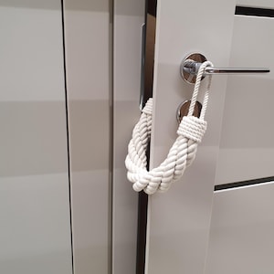 Chunky White Rope Door Stopper: Nautical Coastal Decor