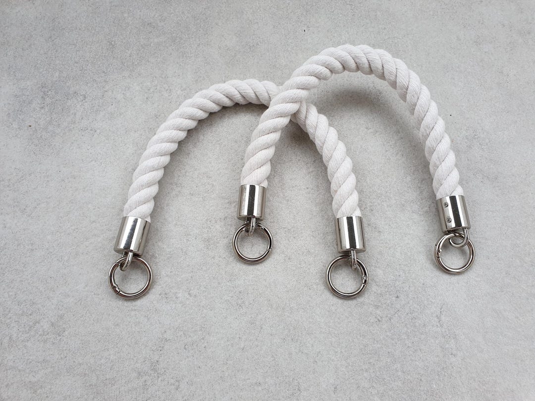 White Cotton Rope Bag Handle With Metal Hardware - DIY Handbag ...