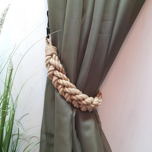 Braided Jute Rope Curtain Tiebacks – Natural & Rustic Elegance