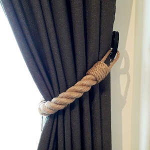 Curtain Tieback - Chunky Jute Rope - Nautical Decor - Thick Tie-backs - Shabby Chic Home Decor - Curtain Hold-Backs