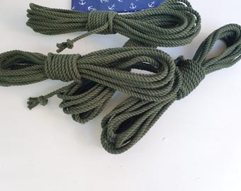 Khaki Cotton Shibari Rope – Soft Bondage Cord, 25ft
