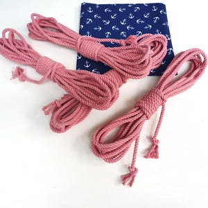 Pink Cotton Rope for Shibari – 25ft (7.5m) – Soft Bondage Rope – 1, 2, 4 or 6 Bundles – Gentle Japanese Style Cord