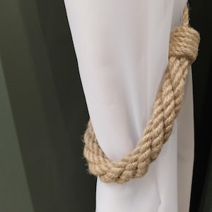Curtain tie backs - Jute rope tie for curtains - Ecological home decoration, stylish interior accessory - curtain holdback