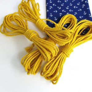 Yellow Jute Rope for Shibari – 25ft (7.5m) – Natural Hemp Look, Soft & Strong – 1, 2, 4 or 6 Bundles – Japanese Rope Bondage