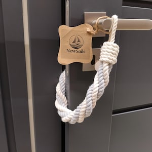 Door Stopper - Fixer for the Door - Eco door stopper made of rope - A stylish and durable accessory for your home - White and Gray Rope