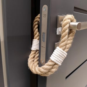 Handmade Jute Door Stopper with White Accent – Eco-Friendly, Stylish Door Wedge - Door Stop