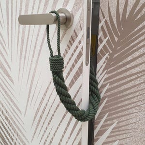 Dark Green Cotton Rope Door Stop: Nautical Boho Decor, 24-inch