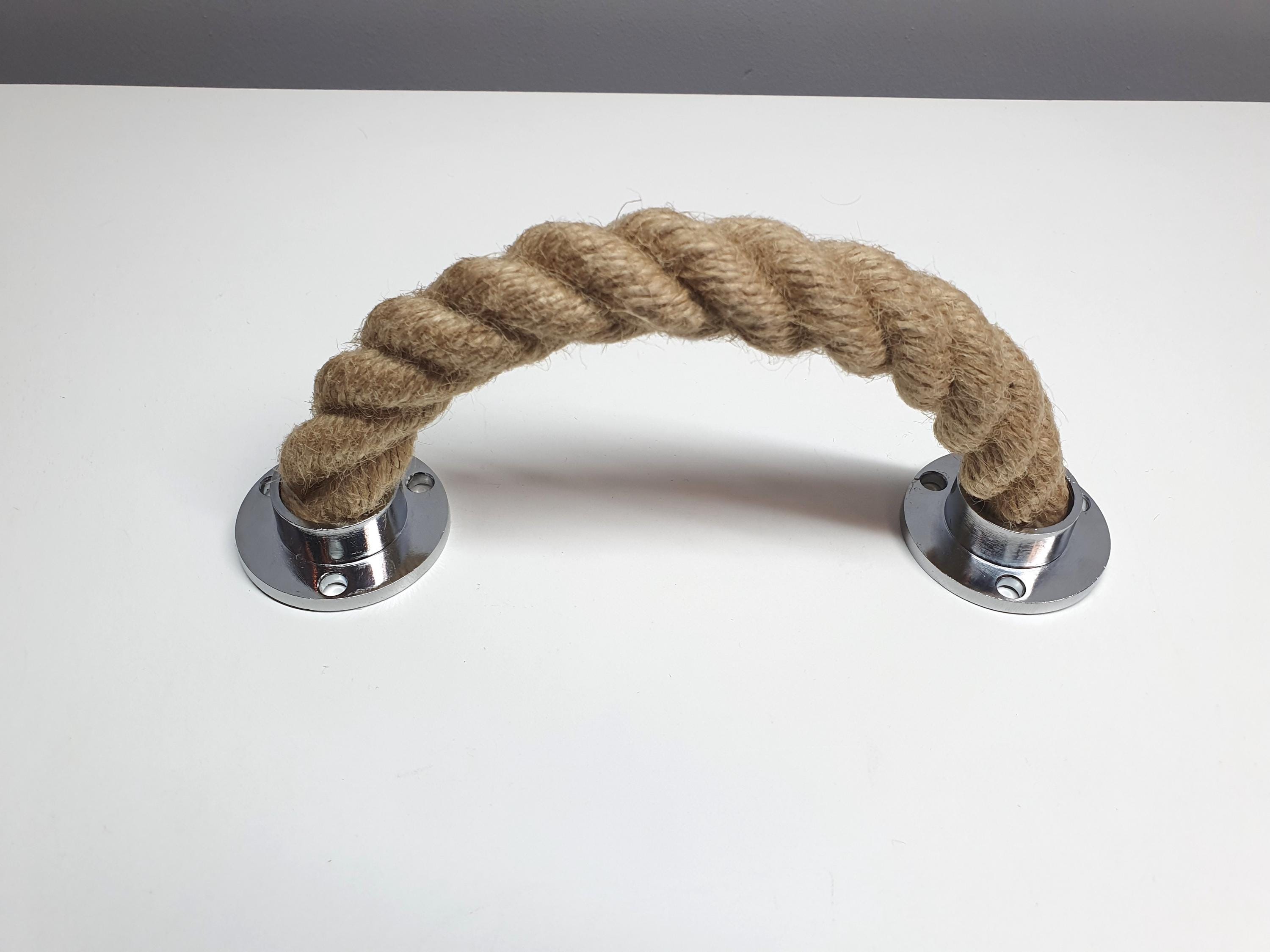 Jute Rope Drawer Pull: Chrome Hardware, Minimalist Cabinet Knob - Etsy