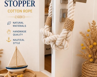 Türstopper aus Baumwollseil, Türstopper im maritimen Stil, maritimer Türstopper, maritime Dekoration