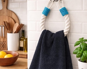 Porta rotolo di carta igienica da bagno, in macramè, intrecciato a mano, da parete, per bagno, cucina, soggiorno