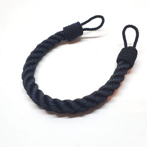 Tie for Curtains...Black Synthetic Rope...Window Decor...Curtain Design...curtain holdback