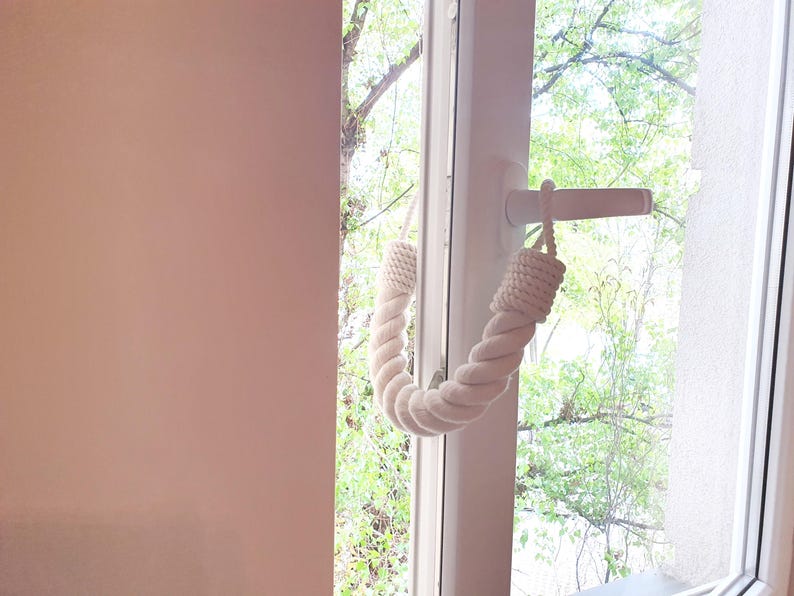 Window Operatin Rope White Cotton Rope Window Stopper: Coastal Home Decor - Etsy