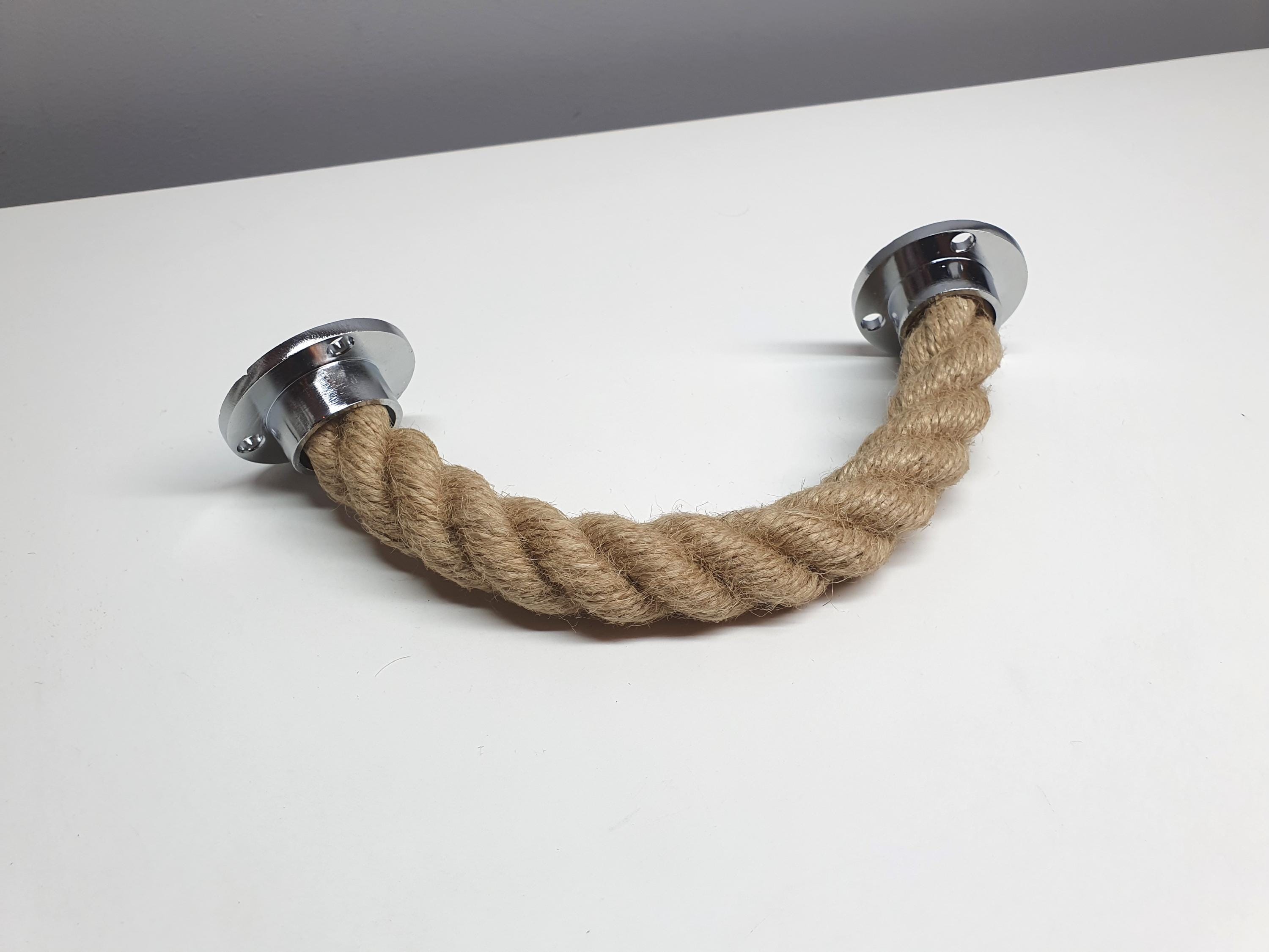 Jute Rope Drawer Pull: Chrome Hardware, Minimalist Cabinet Knob - Etsy