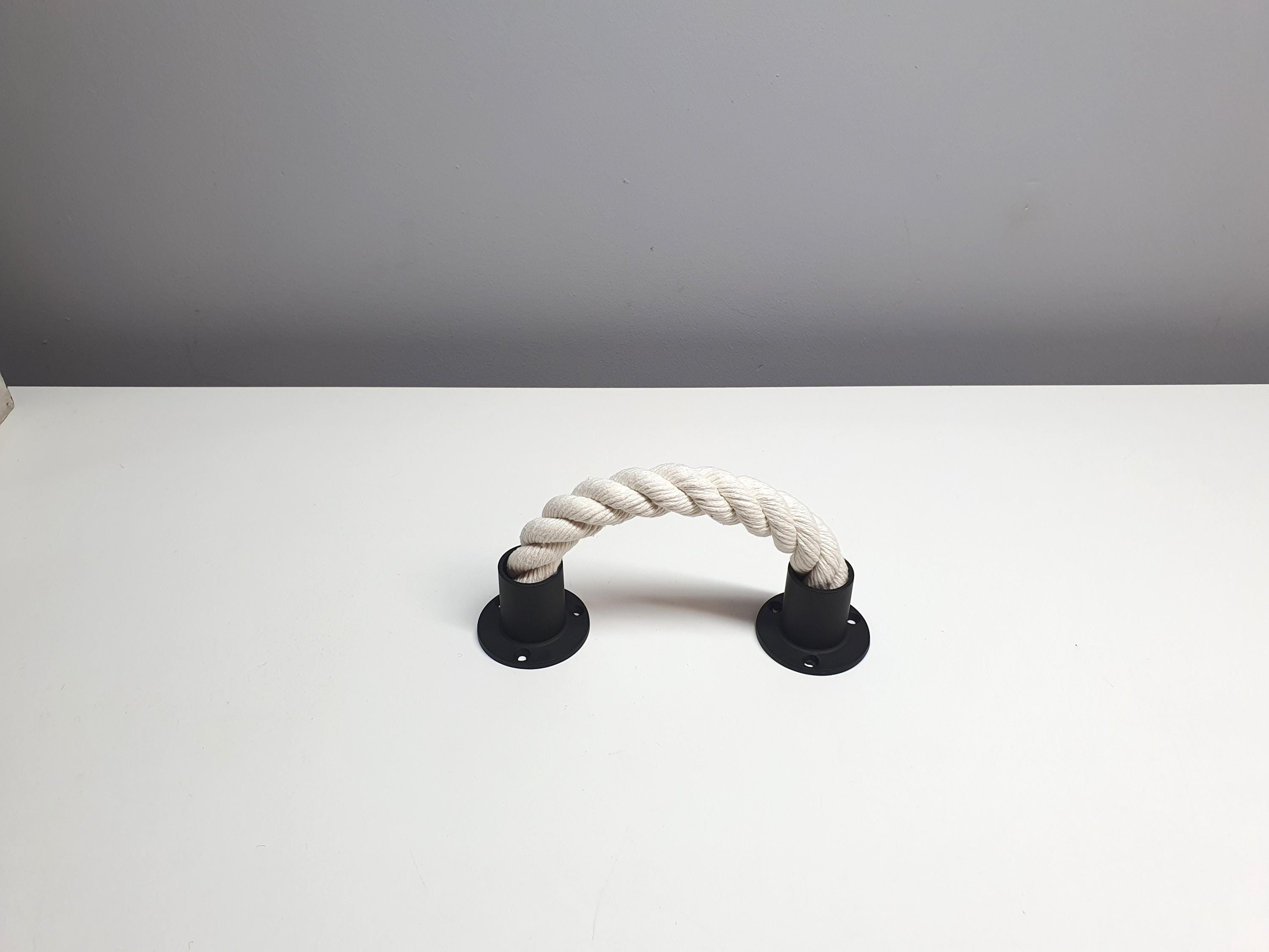 Barthe Rope Handle Rope Drawer Pull ..white Rope Handle With Black Metal Hardware.. Modern ...