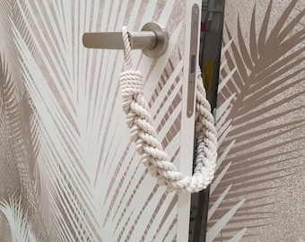 White Cotton Rope Door Stopper: Nautical Farmhouse Decor