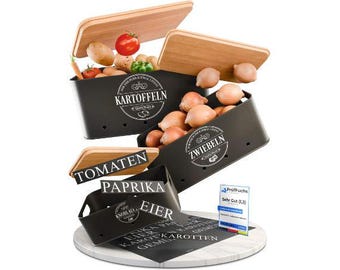 IDEALTASTIC Premium Potato Storage Box [3 Pieces] Versatile Potato Pot Set | For Garlic, Onion & Potato Storage