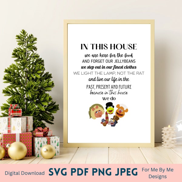 In This House We Do Muppets Christmas Carol, Muppets Christmas Carol SVG, Christmas Novelty Wall Art, png, pdf, jpeg