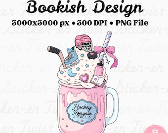 Hockey Romance Fuel PNG | Puck Bunny Aesthetic | Sports Romance Clipart | Bookish Girl PNG | Hockey Reader Sublimation Design