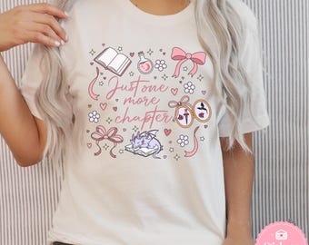 Book Lover PNG Sublimation Design, Just One More Chapter Tshirt, Romantasy Book Club Png, Books and Dragons Tee, Book Lover PNG