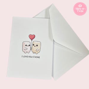Te amo más, tarjeta de amor con malvavisco, linda tarjeta de aniversario estilo kawaii, tarjeta de aniversario, tarjeta del día de San Valentín, tarjeta de cumpleaños con amor