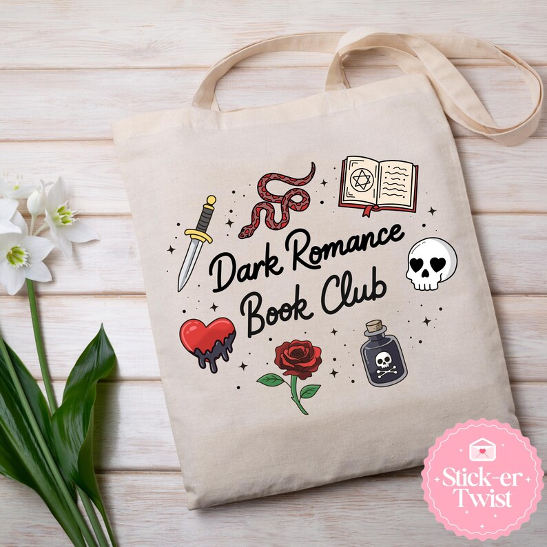 Dark Romance Book Club PNG | Dark Romance Reader Aesthetic | BookTok Bookish Clipart | Villain Romance PNG | Gothic Reader Design image 6