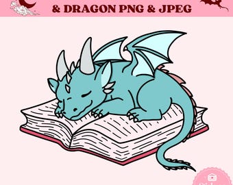 Adesivo de dragão adormecido, adesivo digital de livro, PNG romântico, PNG literário para adesivo, marcadores, adesivo digital de romance